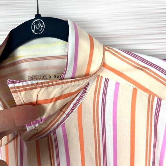 Ted Baker Cotton Striped Button Down Shirt Neck 16,5 - Picture 4 of 13